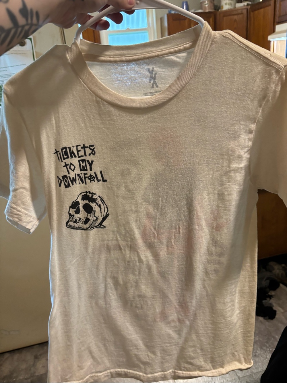 Tickets To My Downfall Graphic ladies Tee - Cream